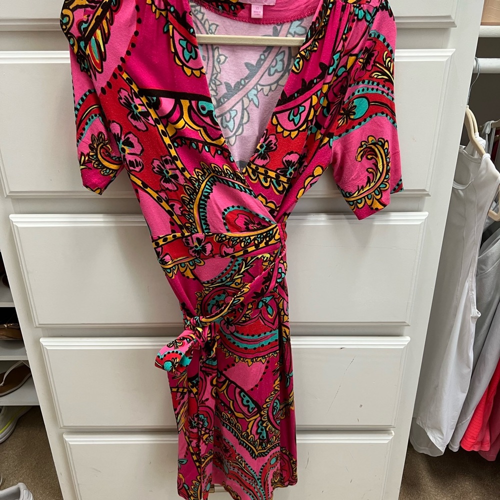 Lilly Pulitzer Hot Pink Wrap Dress